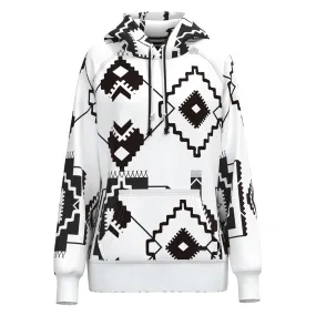 Hooey Women's Chaparral White/Black Aztec Hoodie