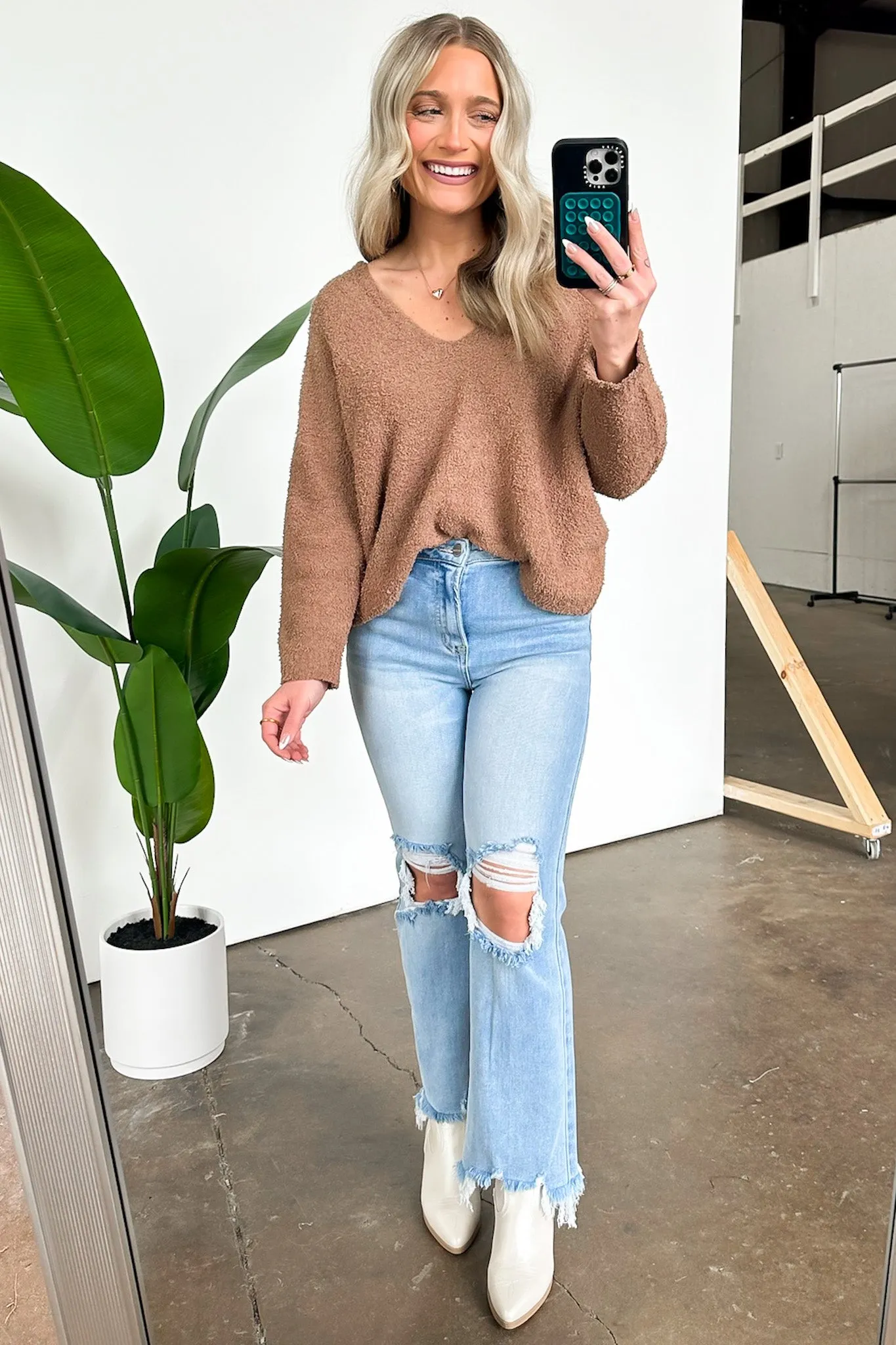 Indie V-Neck Oversized Sweater - FINAL SALE