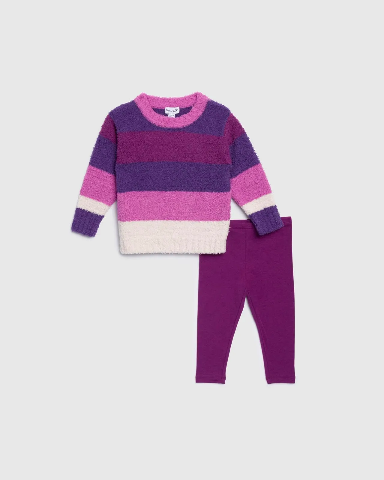 Infant Girl Fuzzy Stripe Sweater Set