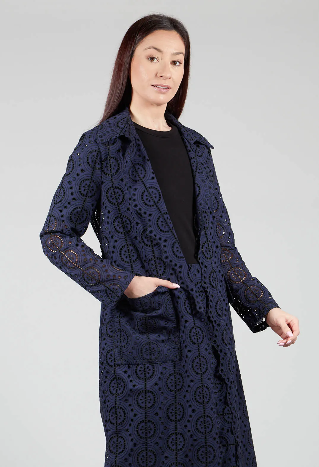 Jacket Wrap Dress in Blue