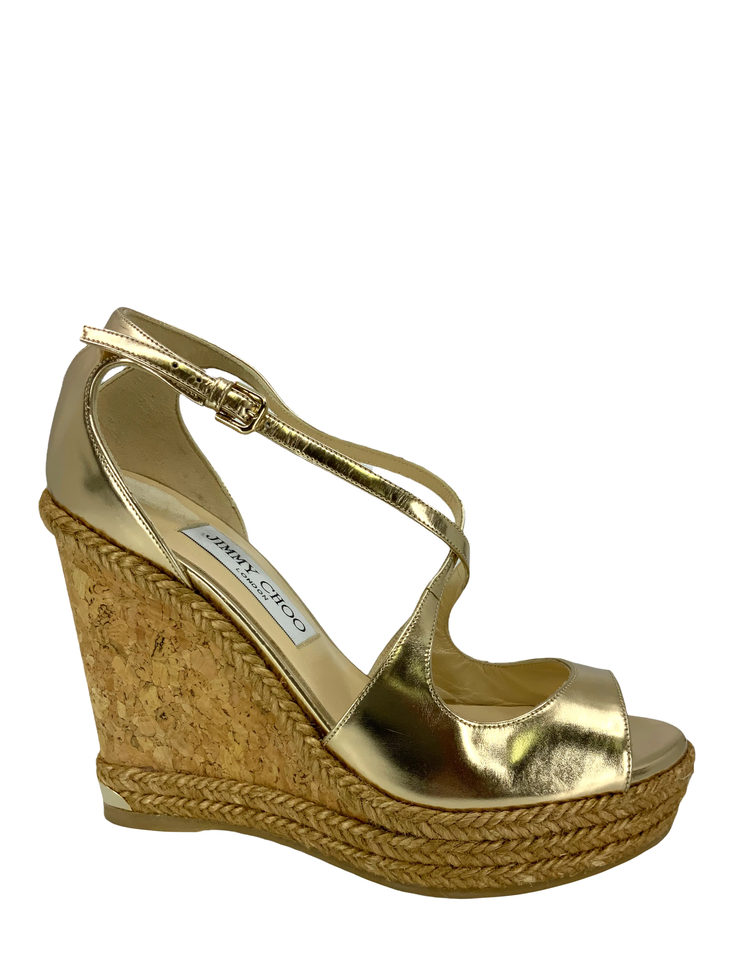 JIMMY CHOO Dakota Wedge Espadrille Wedge Sandals Size 7.5