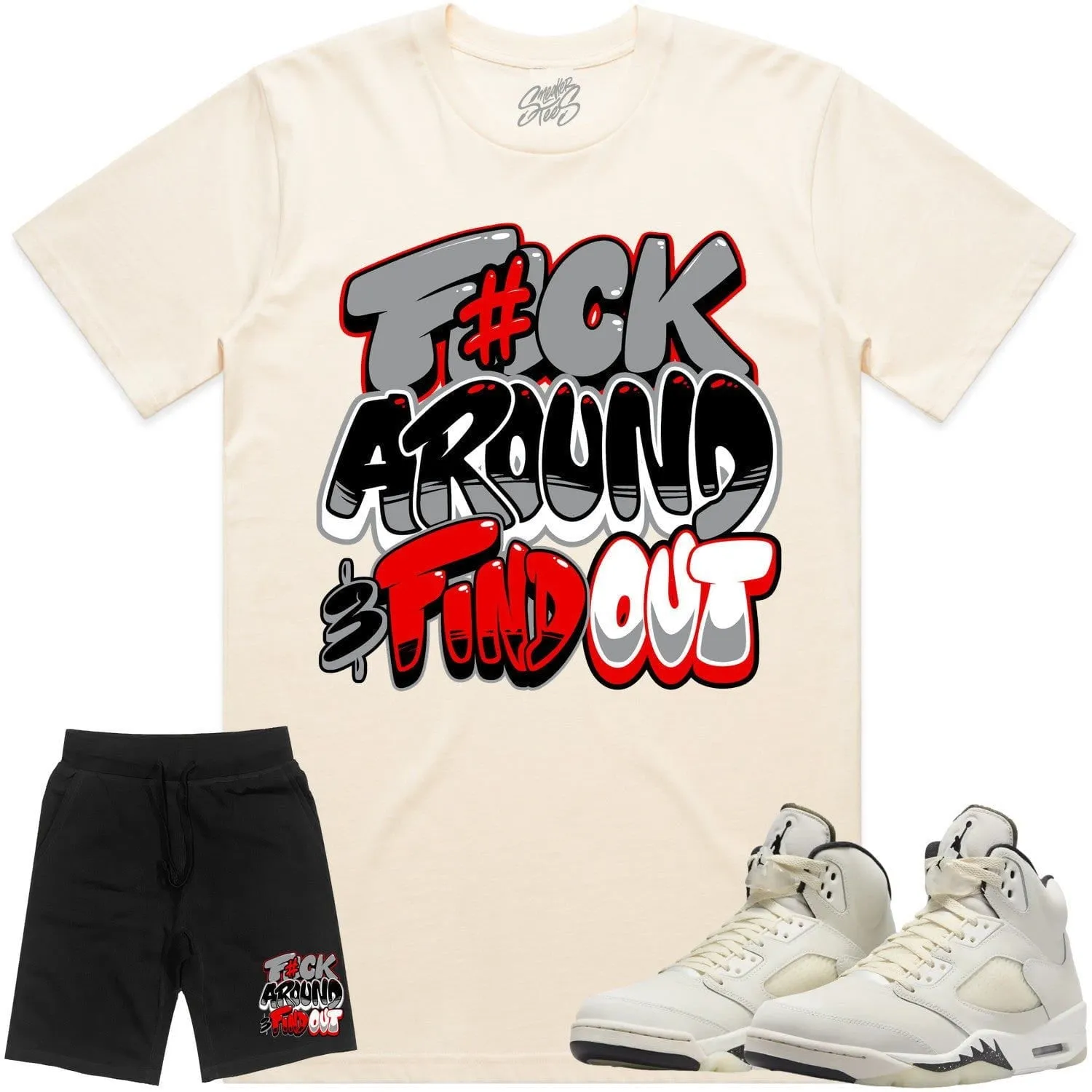 Jordan 5 Sail 5s Sneaker Outfit - RED F#CK