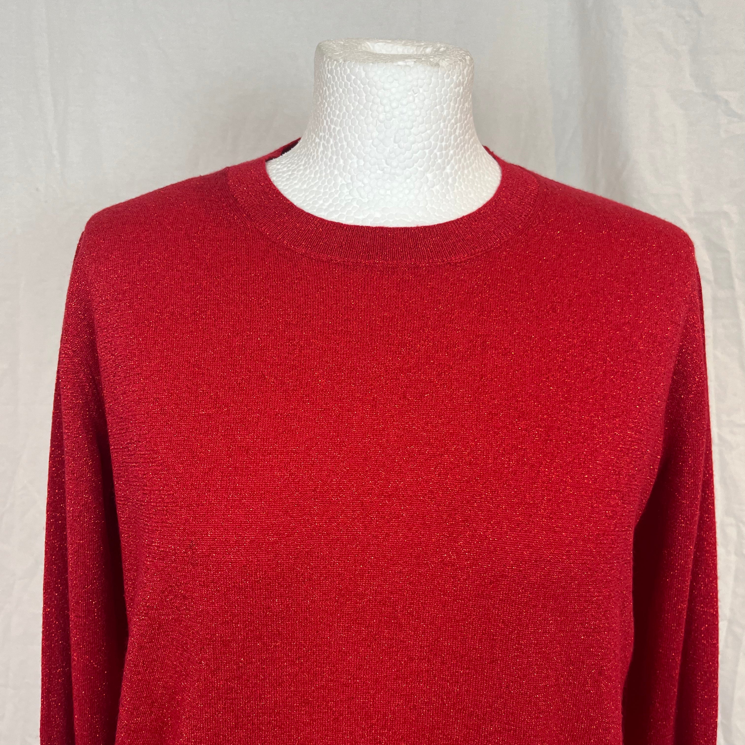 Joseph Brand New 265 Red Metallic Knit Sweater M