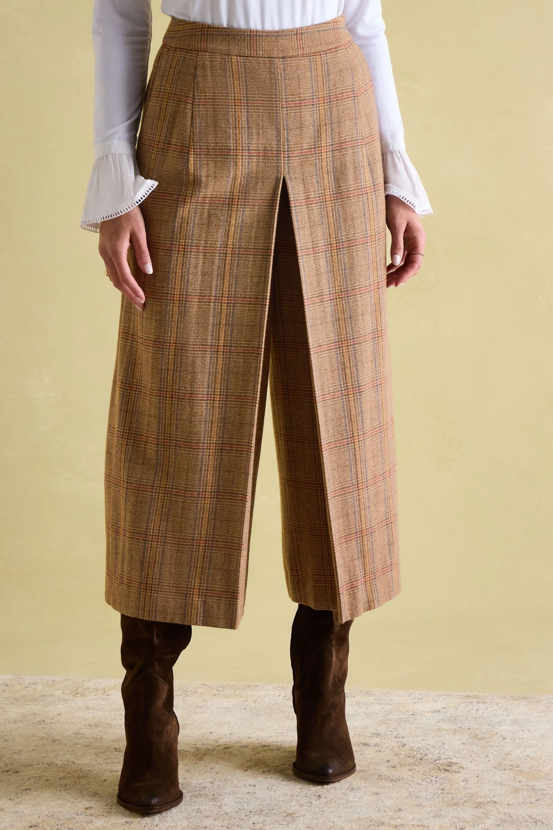 Joules Foxley Check Tweed Culottes