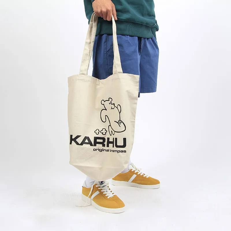 Karhu Trampas Bear Tote Bag Lily White/Black