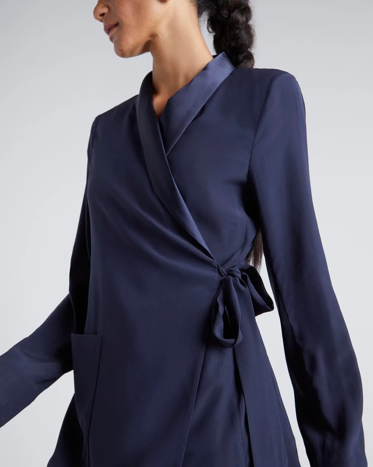 Kate Young x Splendid Silk Wrap Blazer