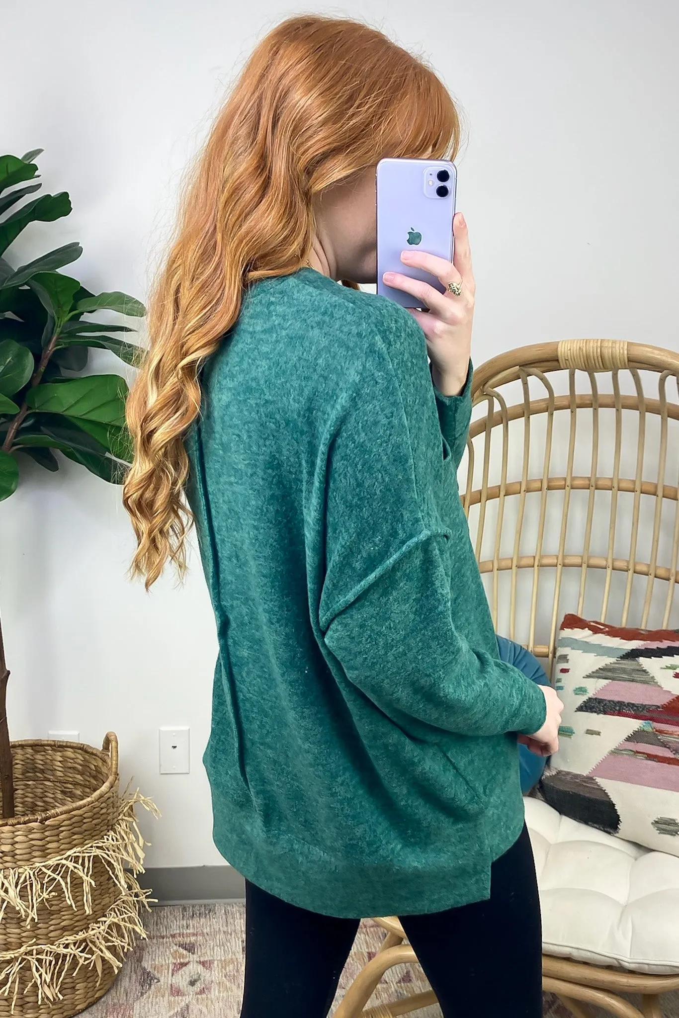 Kierah Brushed Melange Knit Pocket Sweater - FINAL SALE