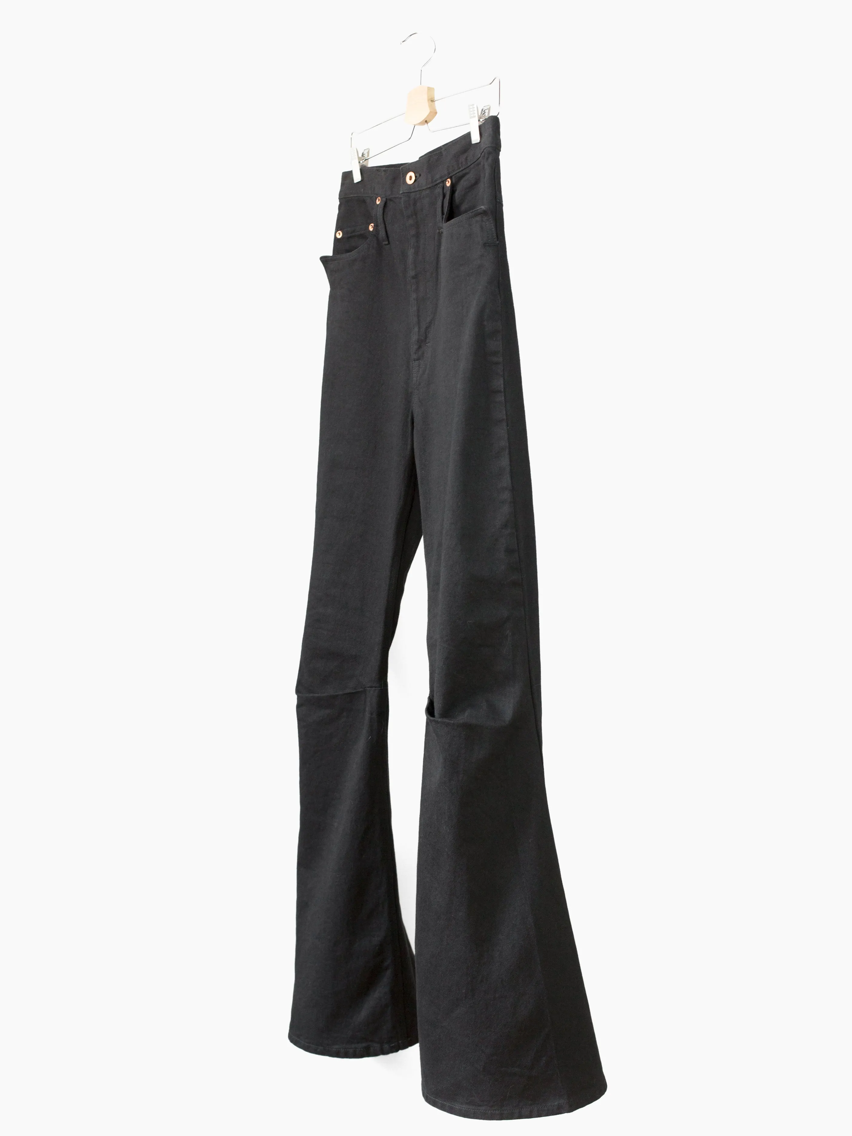 Kozaburo AW20 Black Long 3D Bootcut Jeans