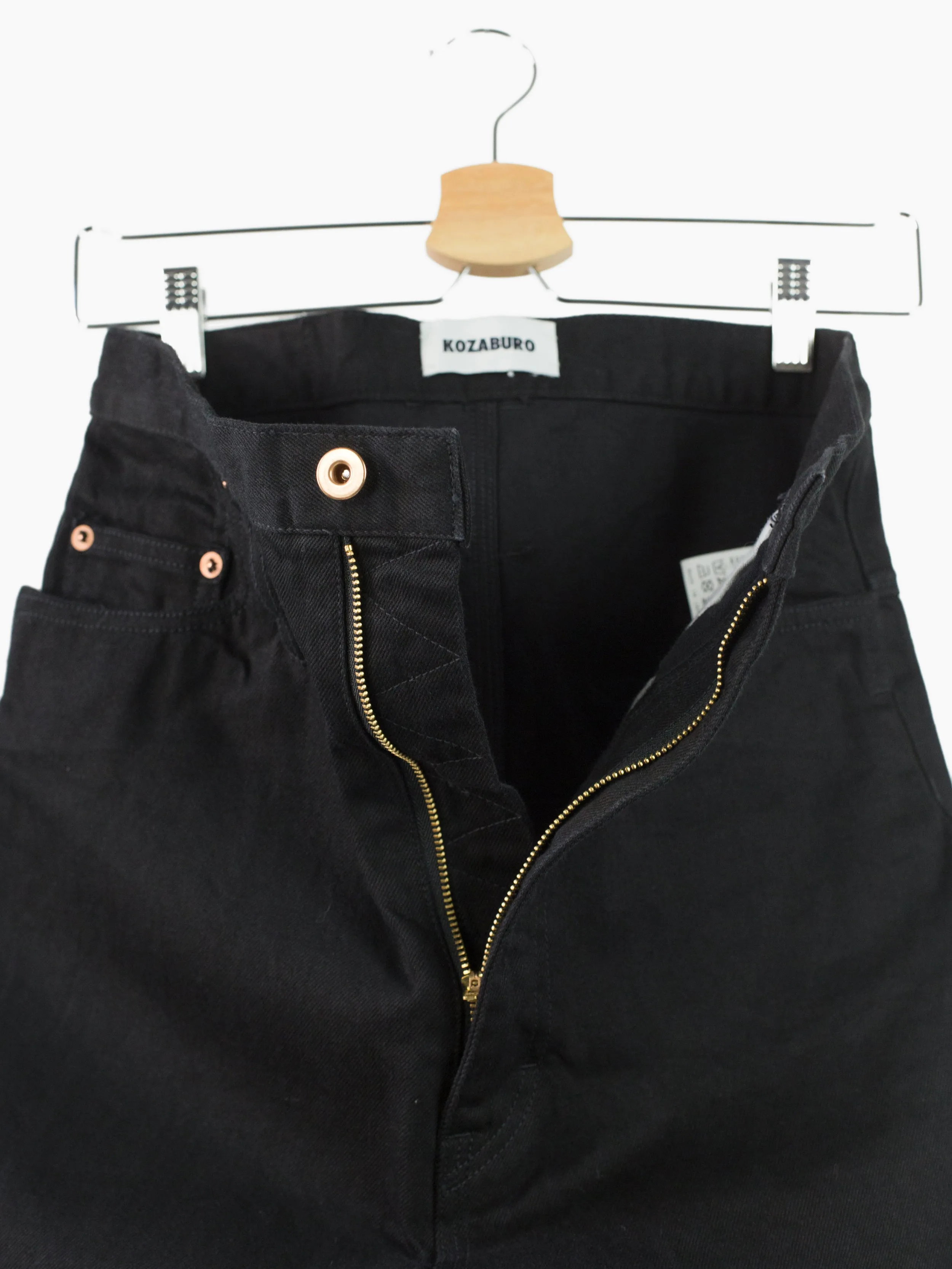 Kozaburo AW20 Overdyed Black Short 3D Bootcut