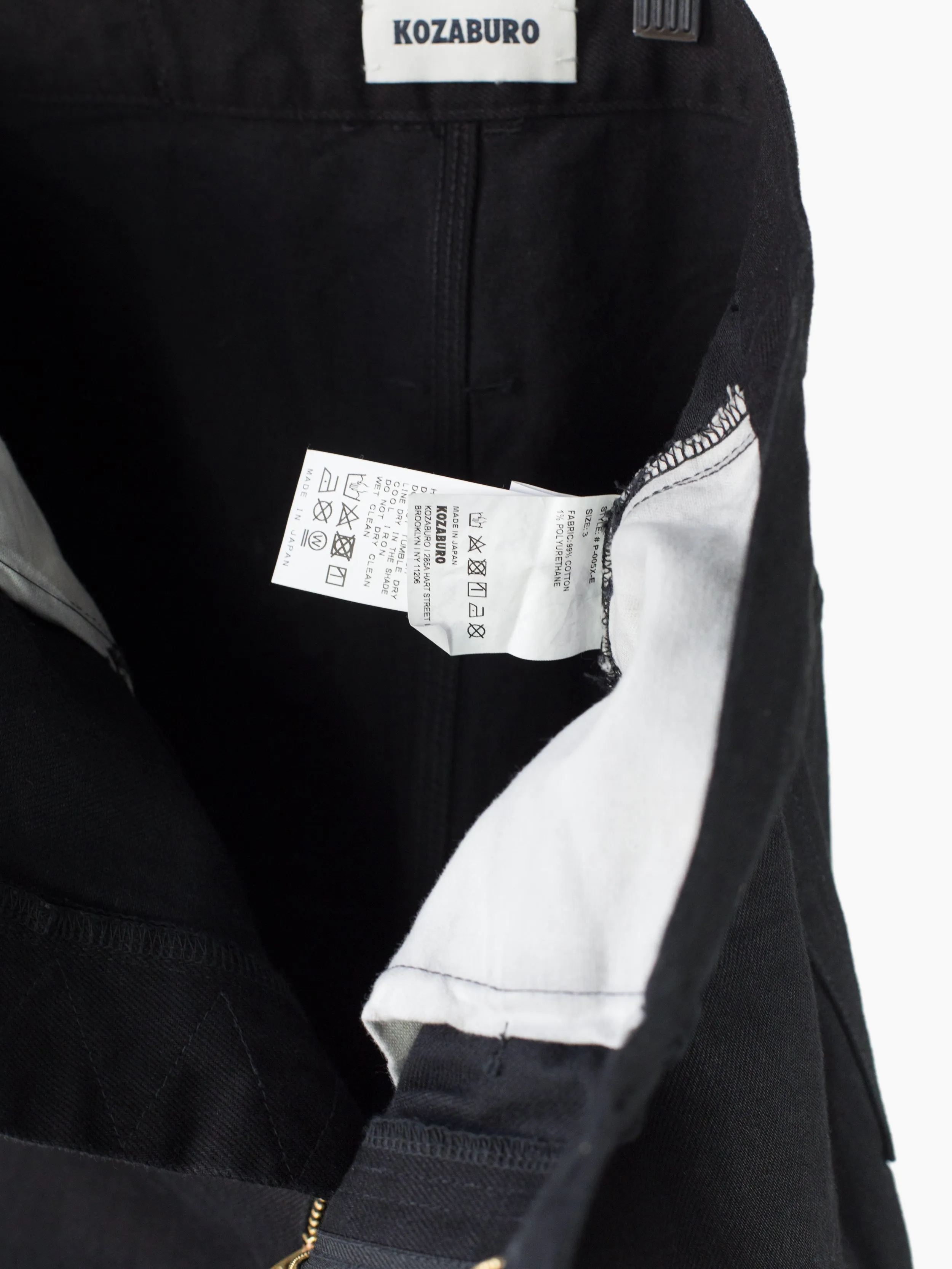 Kozaburo AW20 Overdyed Black Short 3D Bootcut