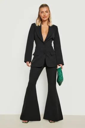 Lace Up Back Tailored Fitted Blazer