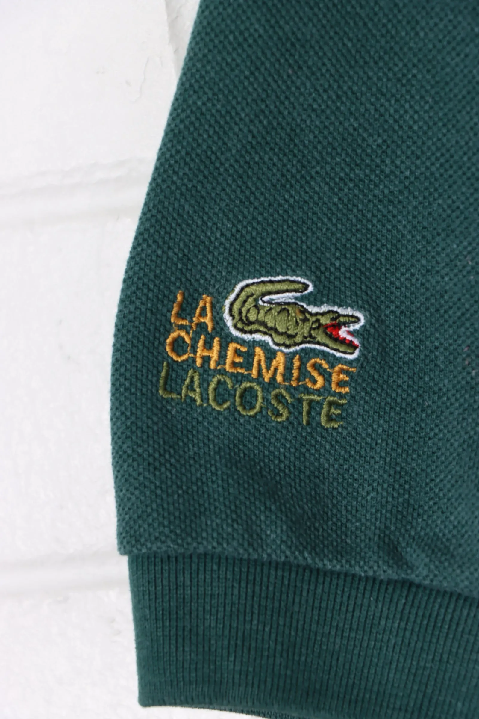 LACOSTE 'La Chemise' Double Logo Green Polo Shirt France Made (M-L)