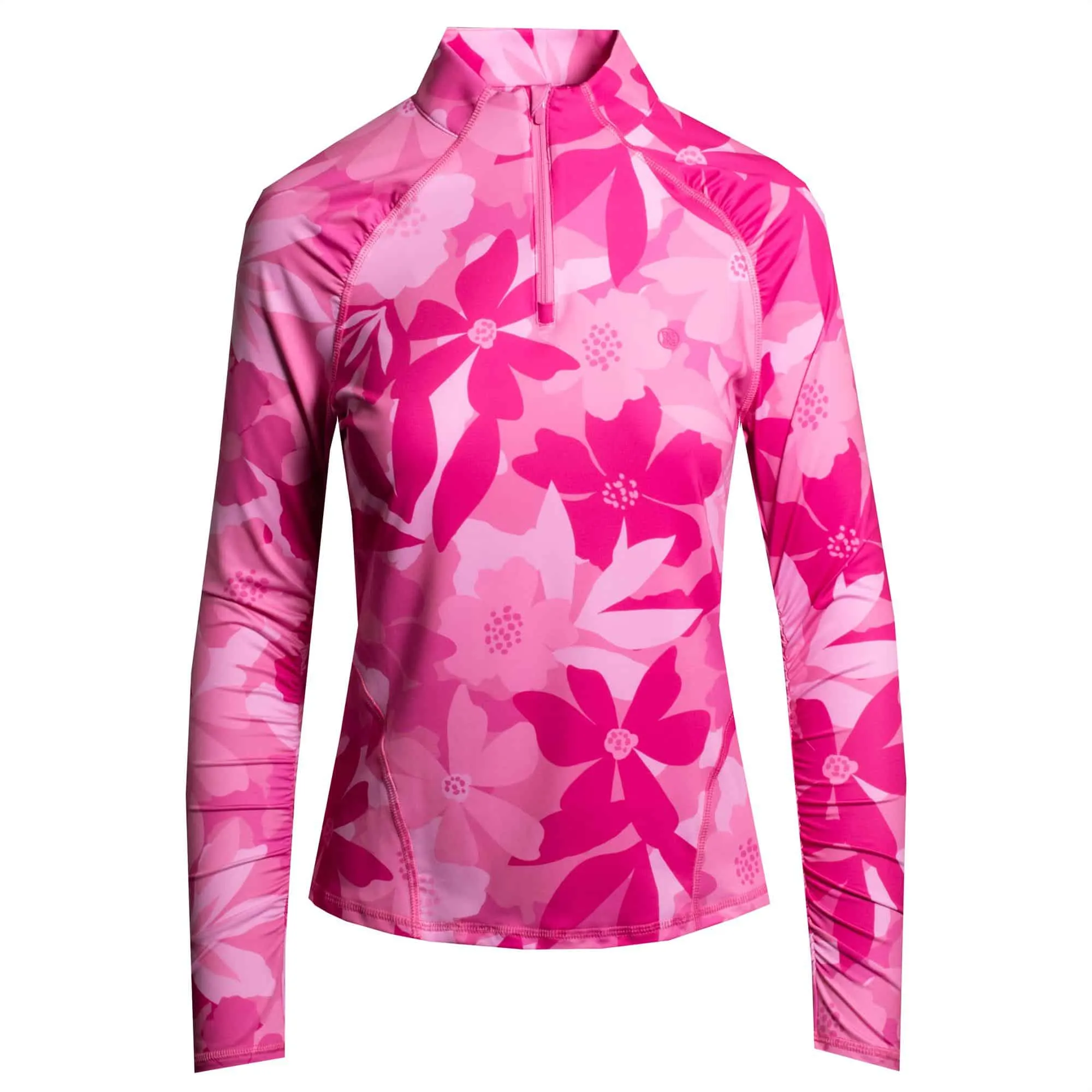 Ladies G/FORE Floral Camo Quarter Zip Pullover Azalea