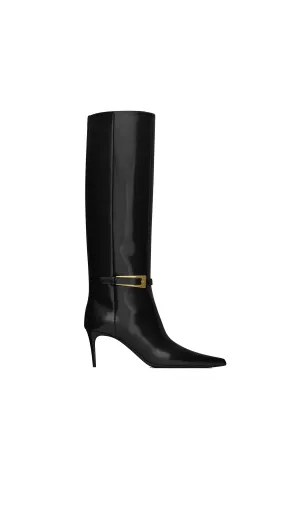 Lee Boots In Glazed Leather - Black