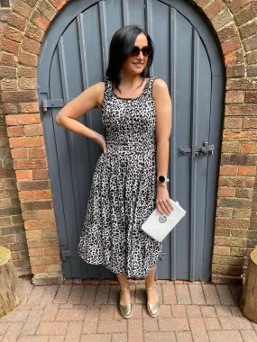 Leopard Button Midi Dress Toni