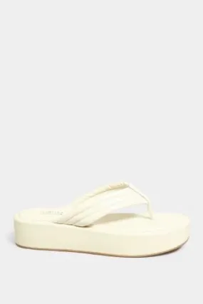 LIMITED COLLECTION White Flatform Flip Flops In Wide E Fit