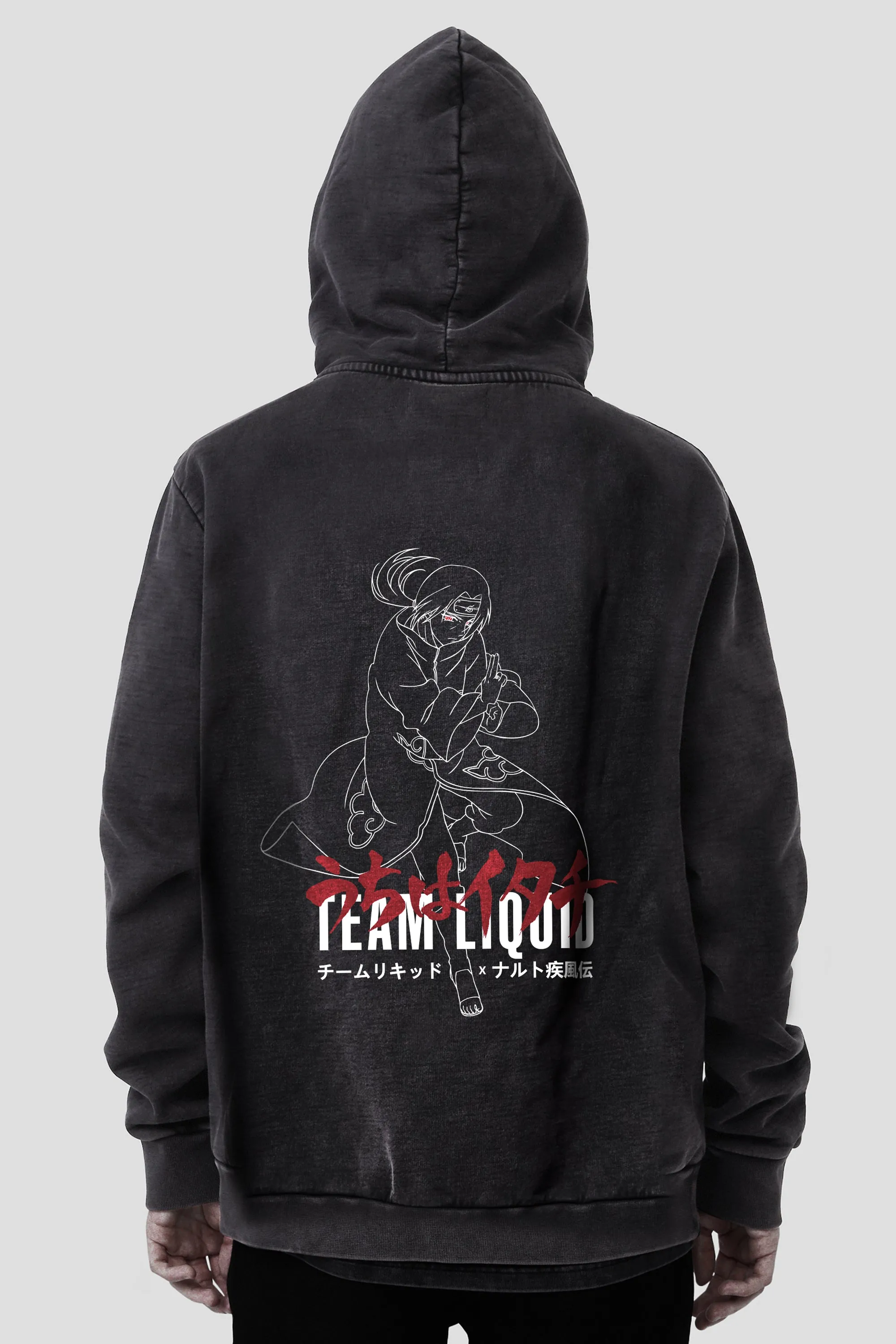 LIQUID x NARUTO ITACHI MINERAL PULLOVER HOODIE