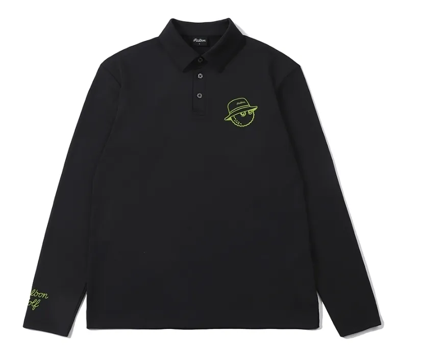 Malbon Golf  |Street Style Long Sleeves Plain Logo Polos