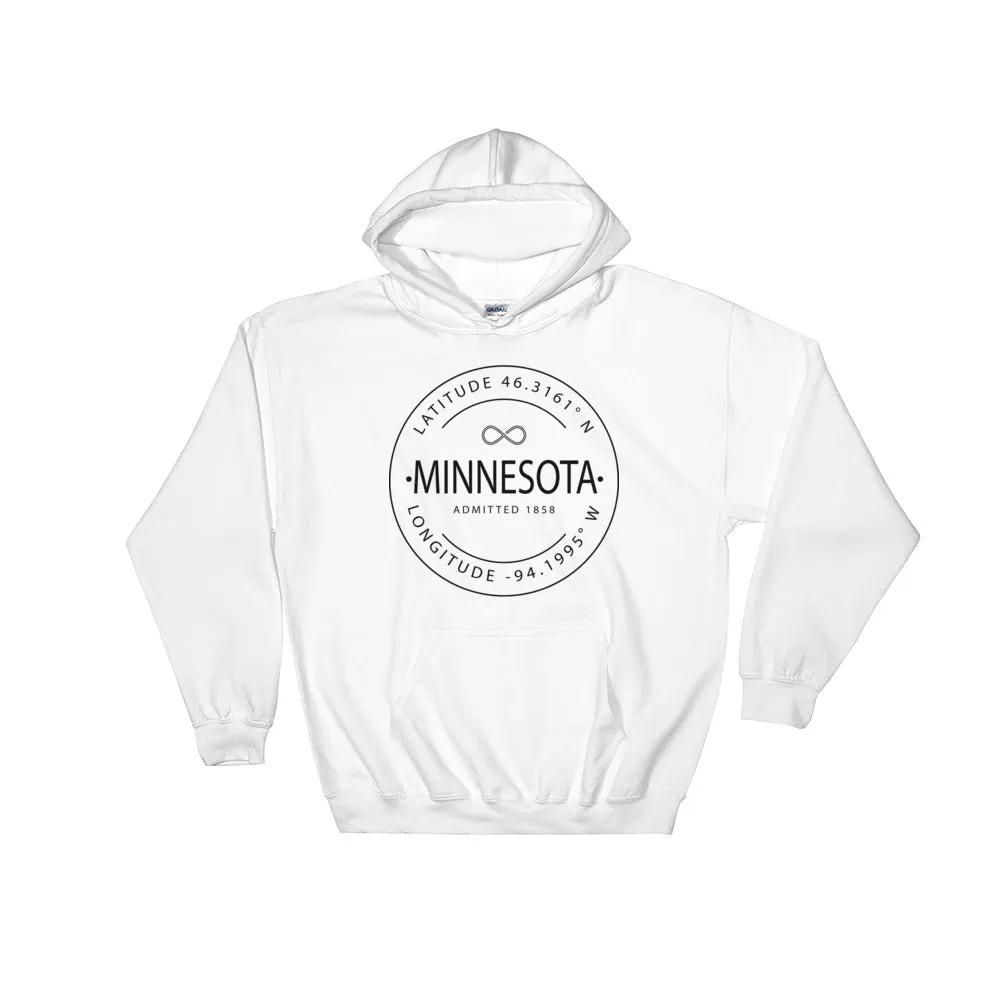 Minnesota - Hooded Sweatshirt - Latitude & Longitude