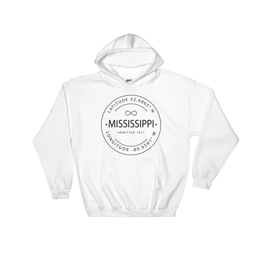 Mississippi - Hooded Sweatshirt - Latitude & Longitude