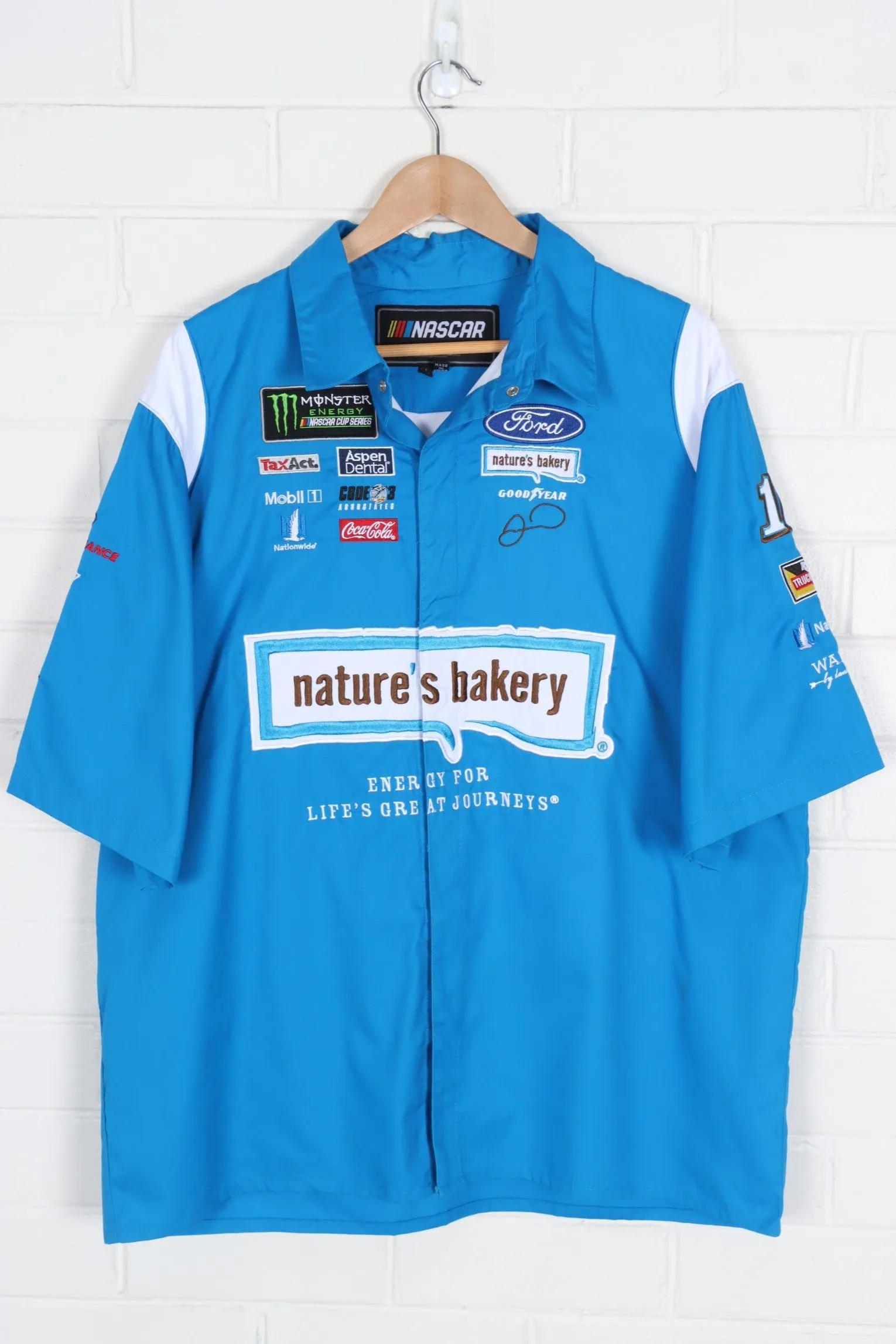 NASCAR Stewart Haas Racing Nature's Bakery Embroidered Racing Shirt (XXL)