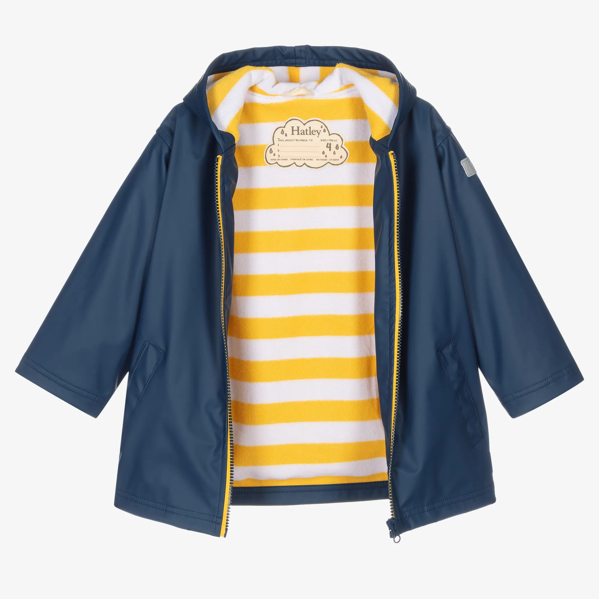 Navy Blue & Yellow Raincoat