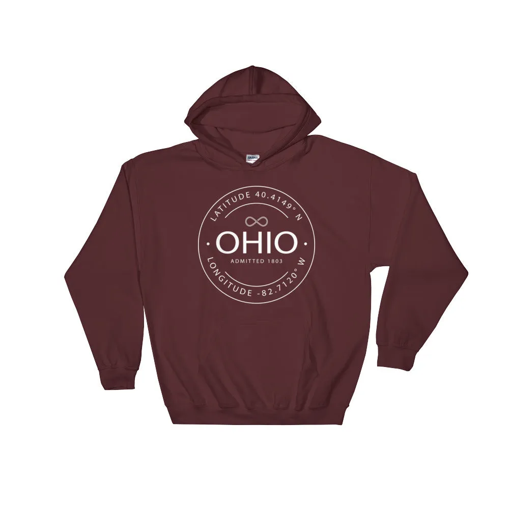 Ohio - Hooded Sweatshirt - Latitude & Longitude