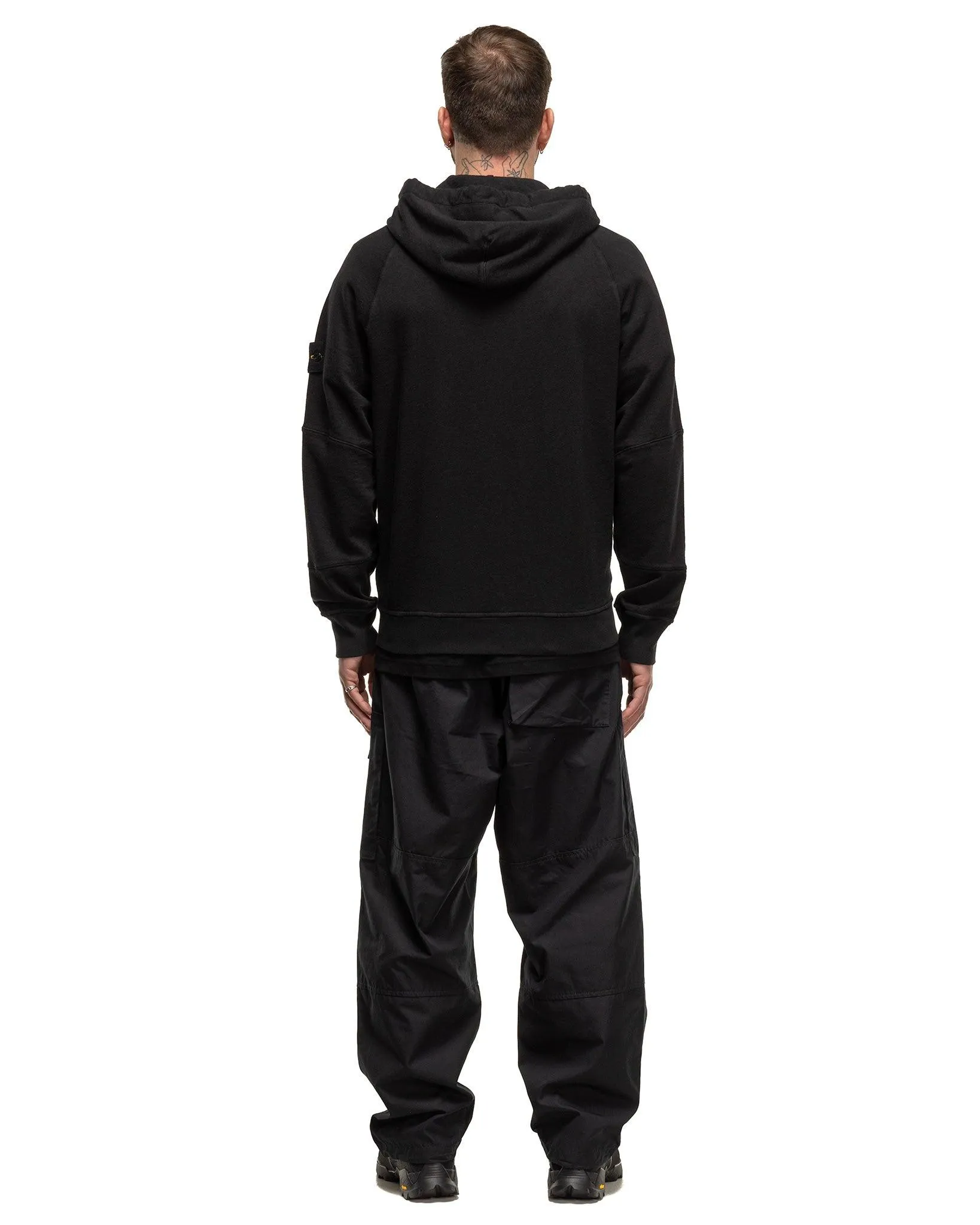 Old' Treatment Hooded Full Zipper Sweatshirt Black