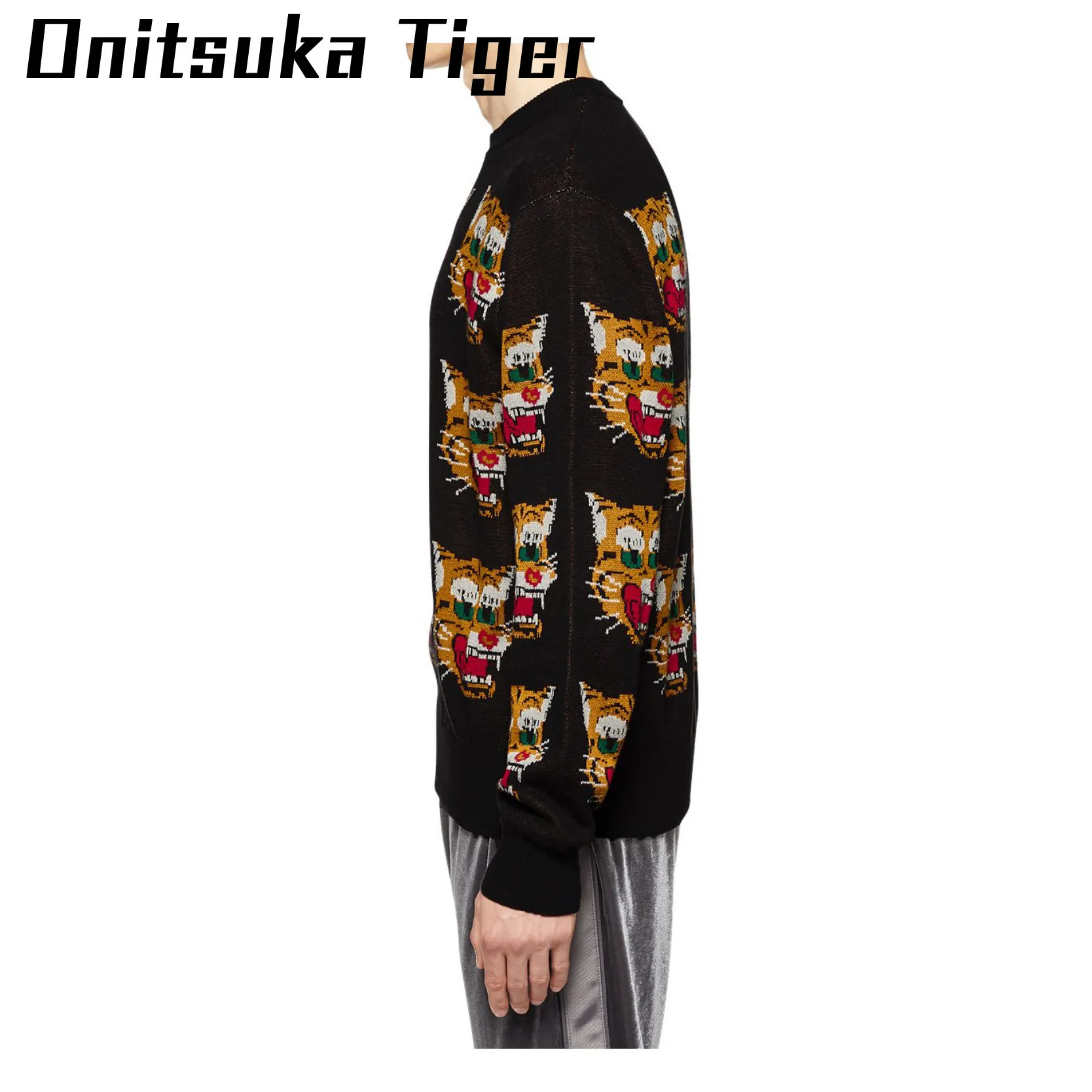 Onitsuka Tiger  |Unisex Street Style U-Neck Long Sleeves