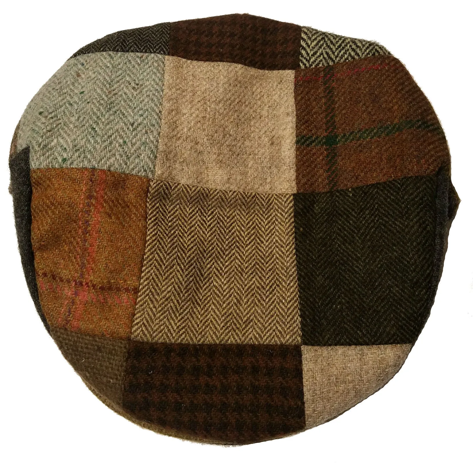 Patchwork Driving Cap in Wool from Hanna Hats of Ireland — [ Unique Patchwork Options ]