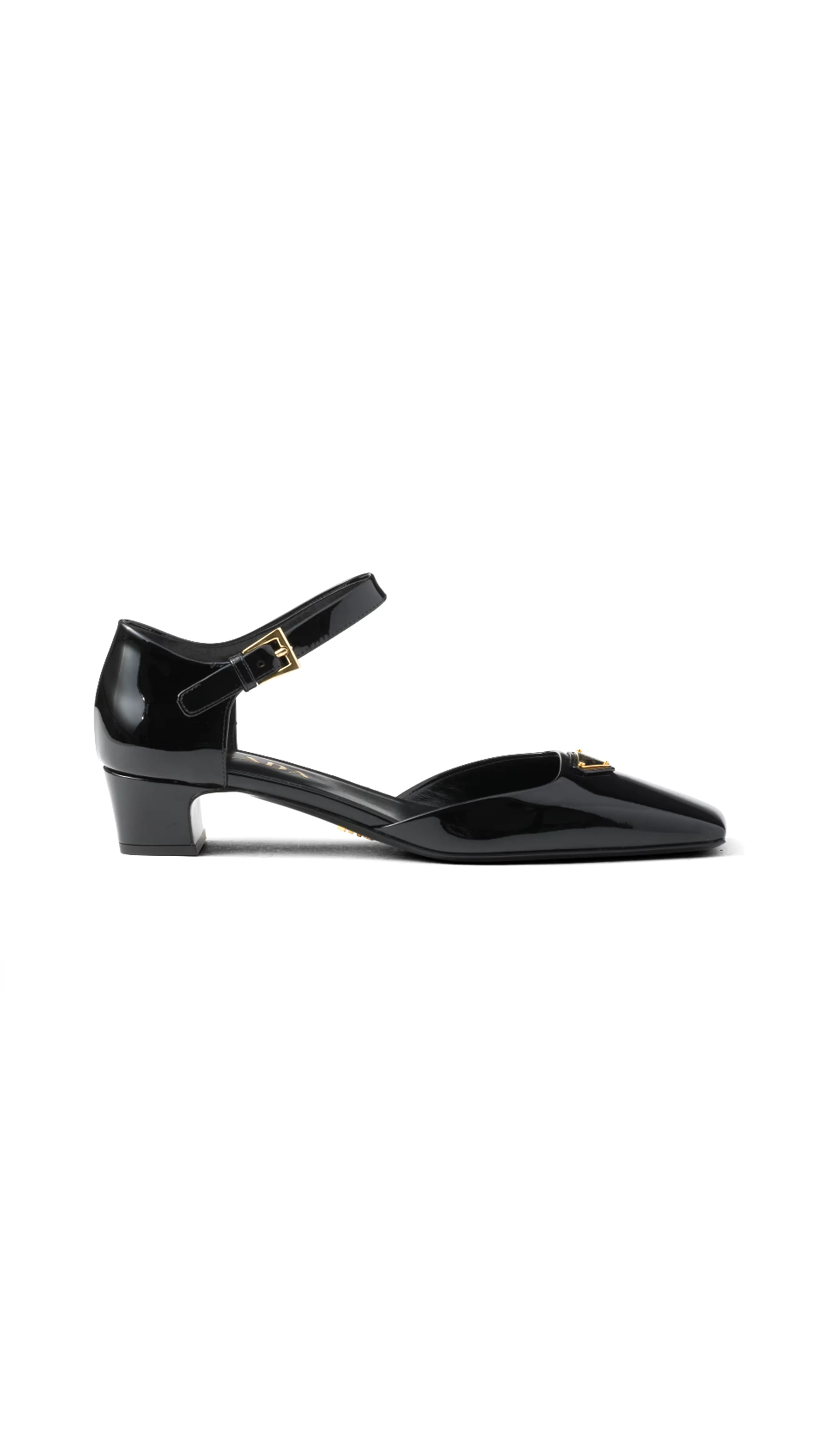 Patent Leather Low Pumps - Black