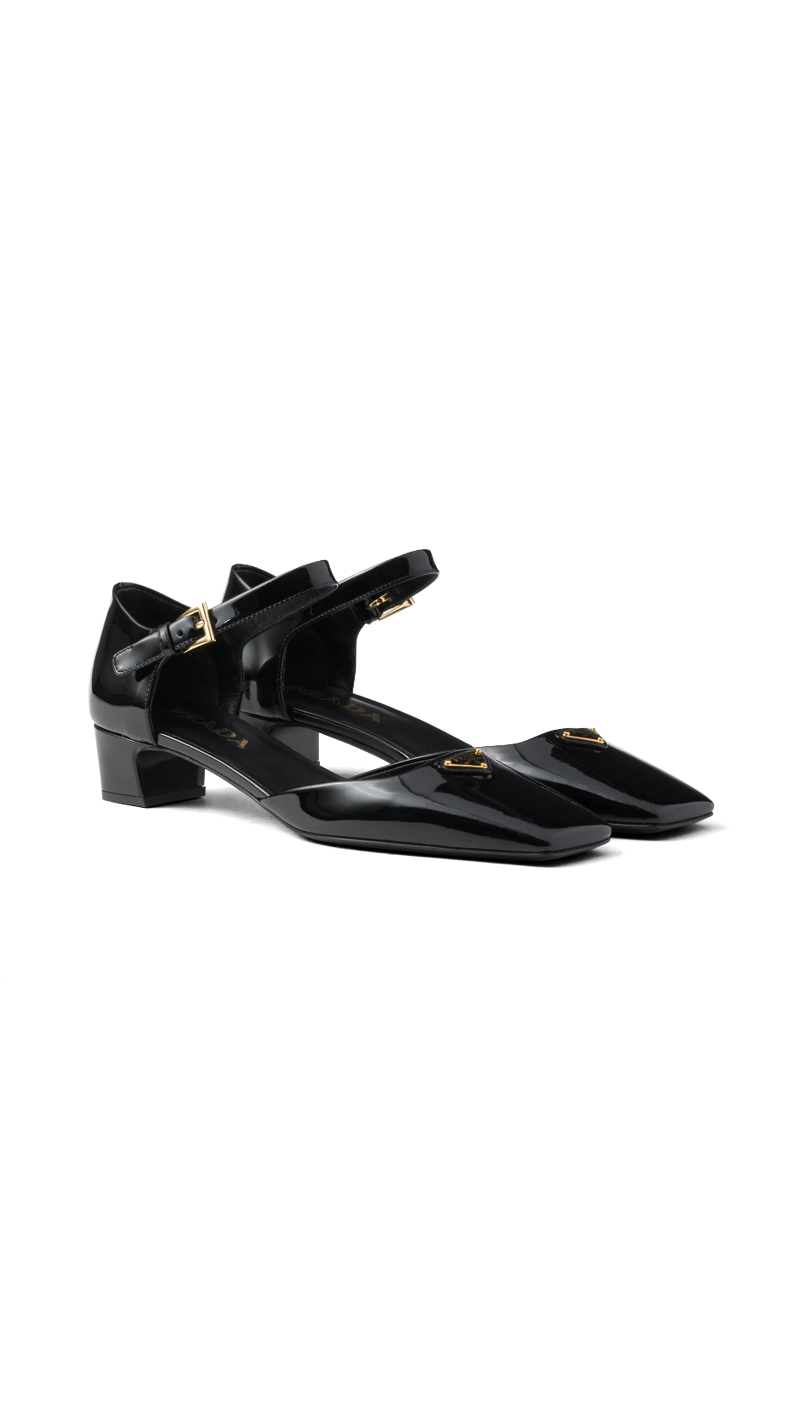 Patent Leather Low Pumps - Black