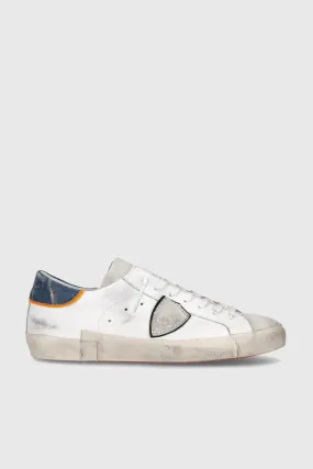 Philippe Model Sneaker PRSX Veau Vintage Pelle Bianco/Blu