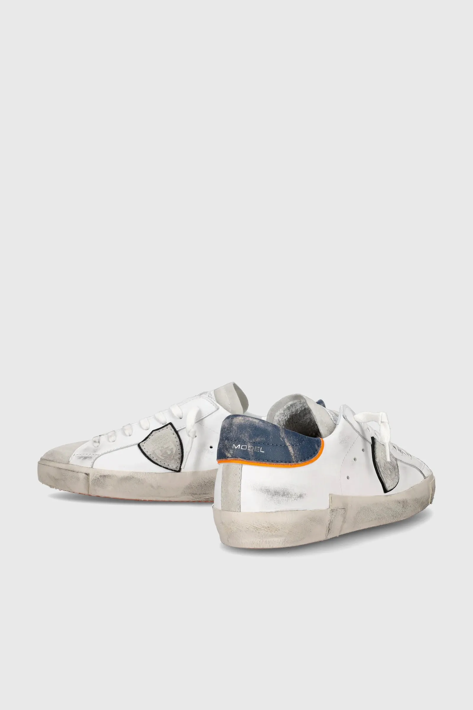 Philippe Model Sneaker PRSX Veau Vintage Pelle Bianco/Blu