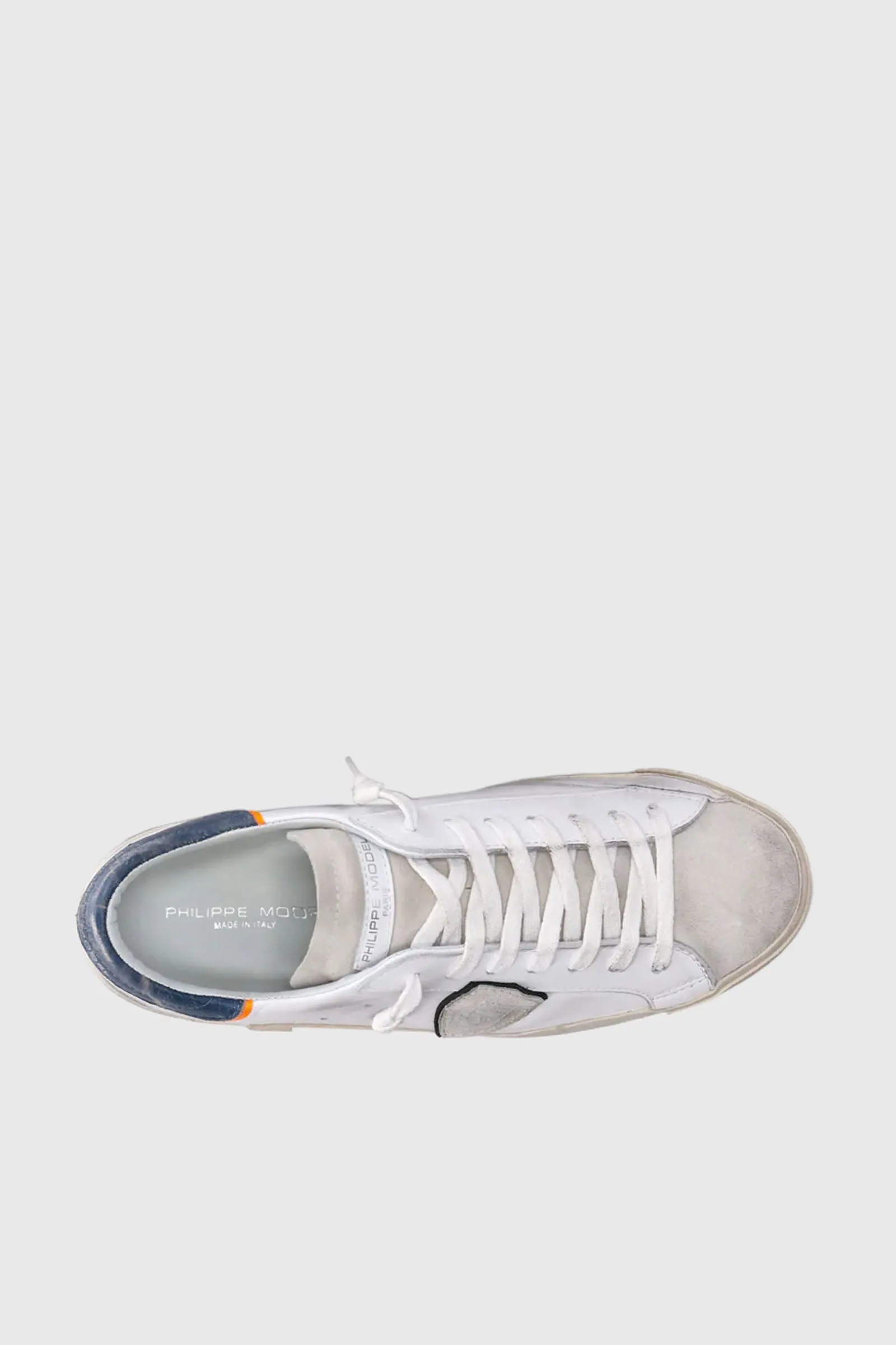 Philippe Model Sneaker PRSX Veau Vintage Pelle Bianco/Blu