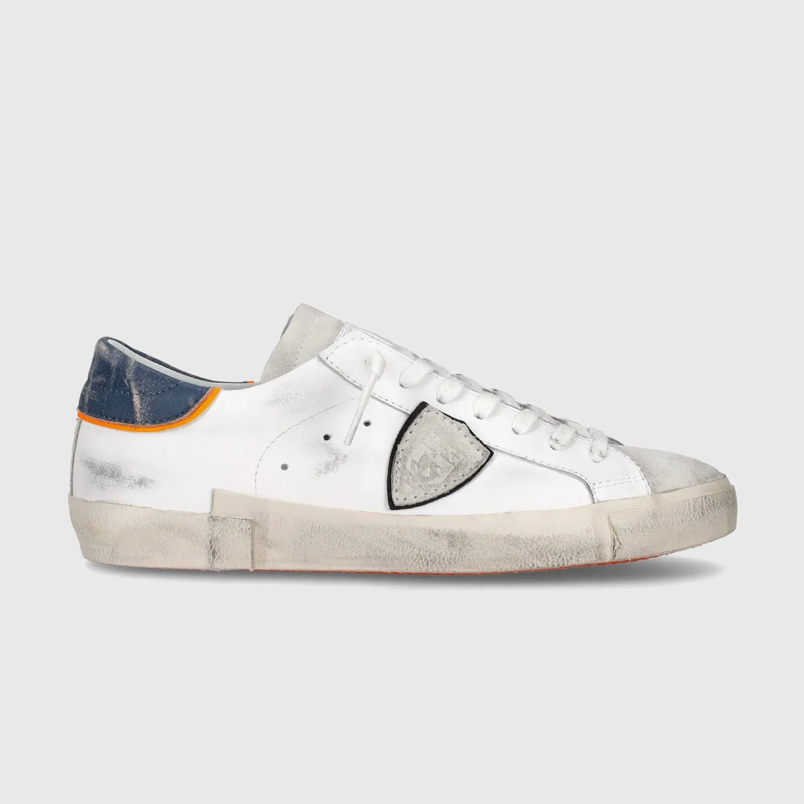 Philippe Model Sneaker PRSX Veau Vintage Pelle Bianco/Blu