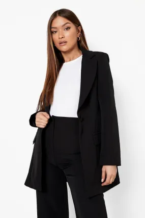 Plunge Single Button Tailored Blazer