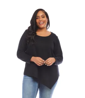 Plus Size Long Sleeve Asymmetric Top