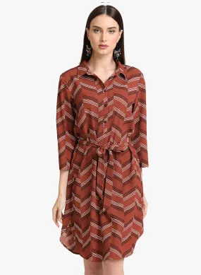 Printed Shirt Dress