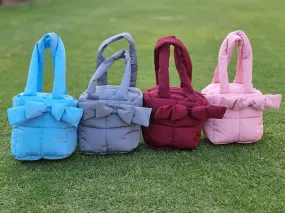 Puffer Bag Bow Tote Bag