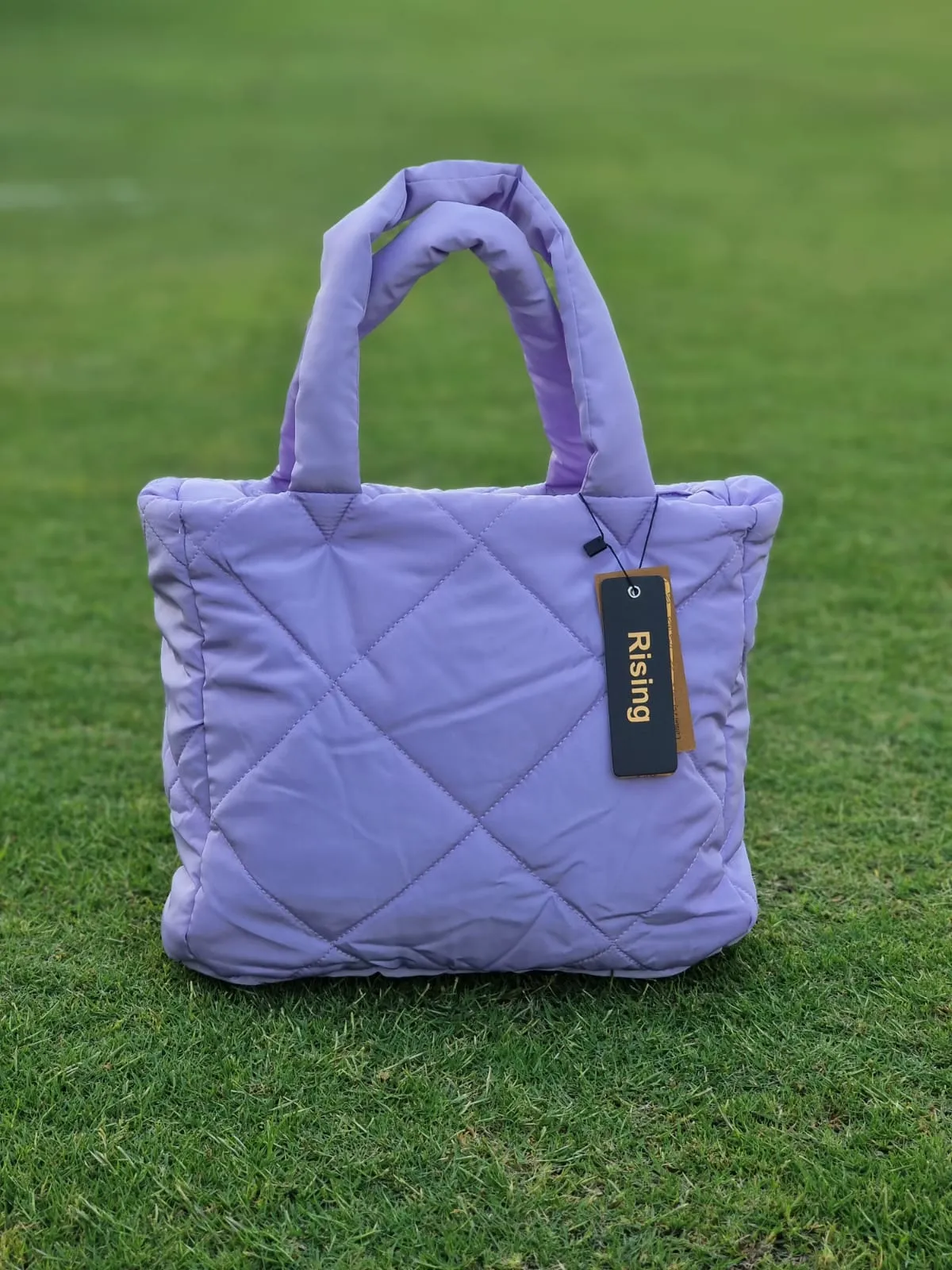 Quilted Tote Bag-Lilac