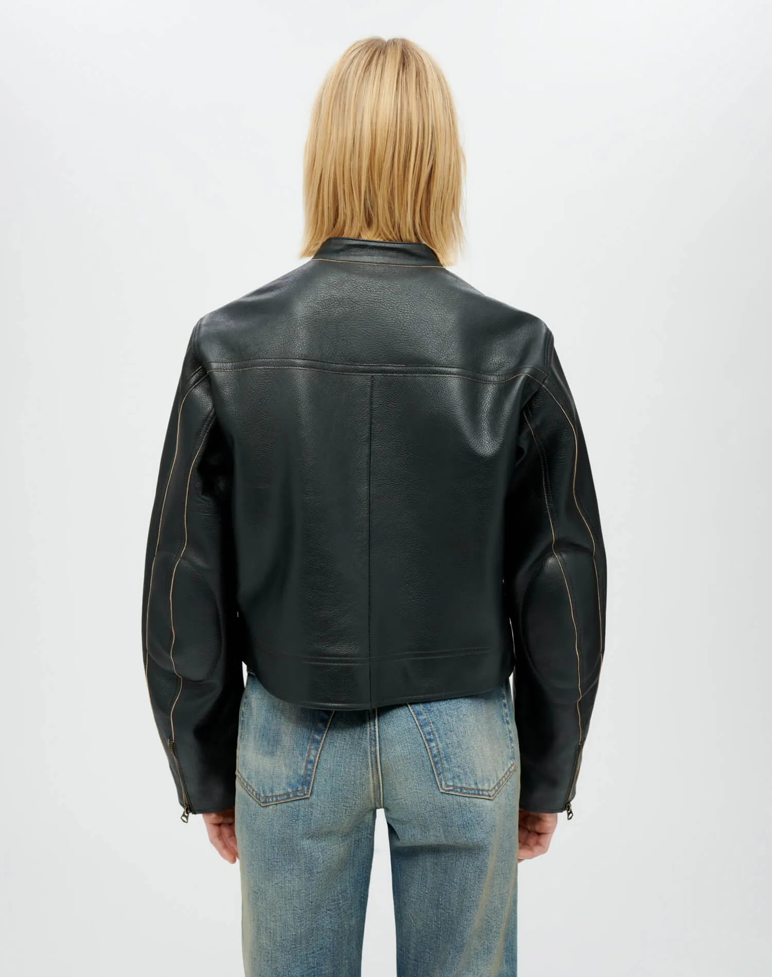 Racer Leather Jacket - Black Leather