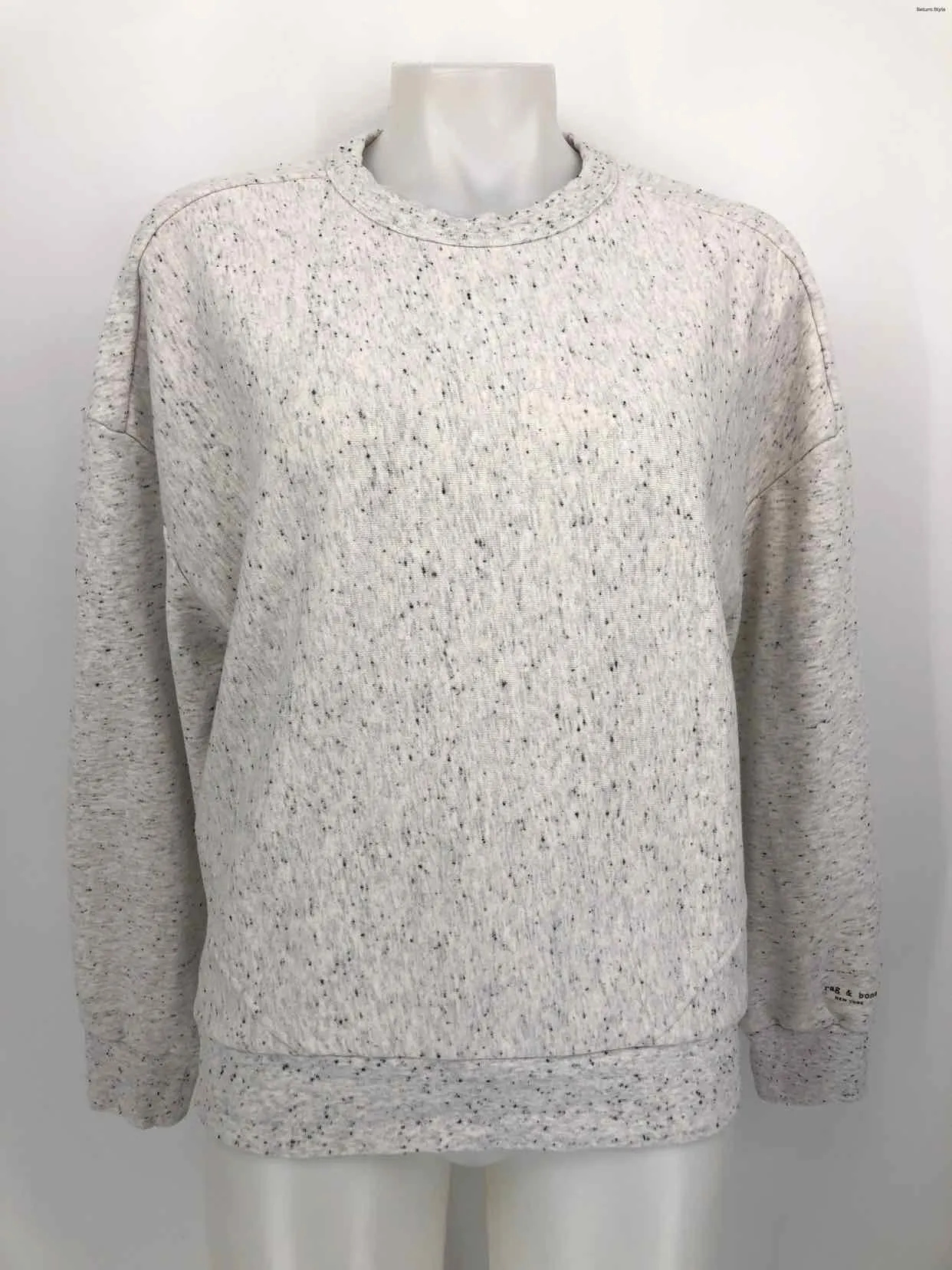 RAG & BONE Lt Gray Speckled Sweatshirt Size MEDIUM (M) Sweater