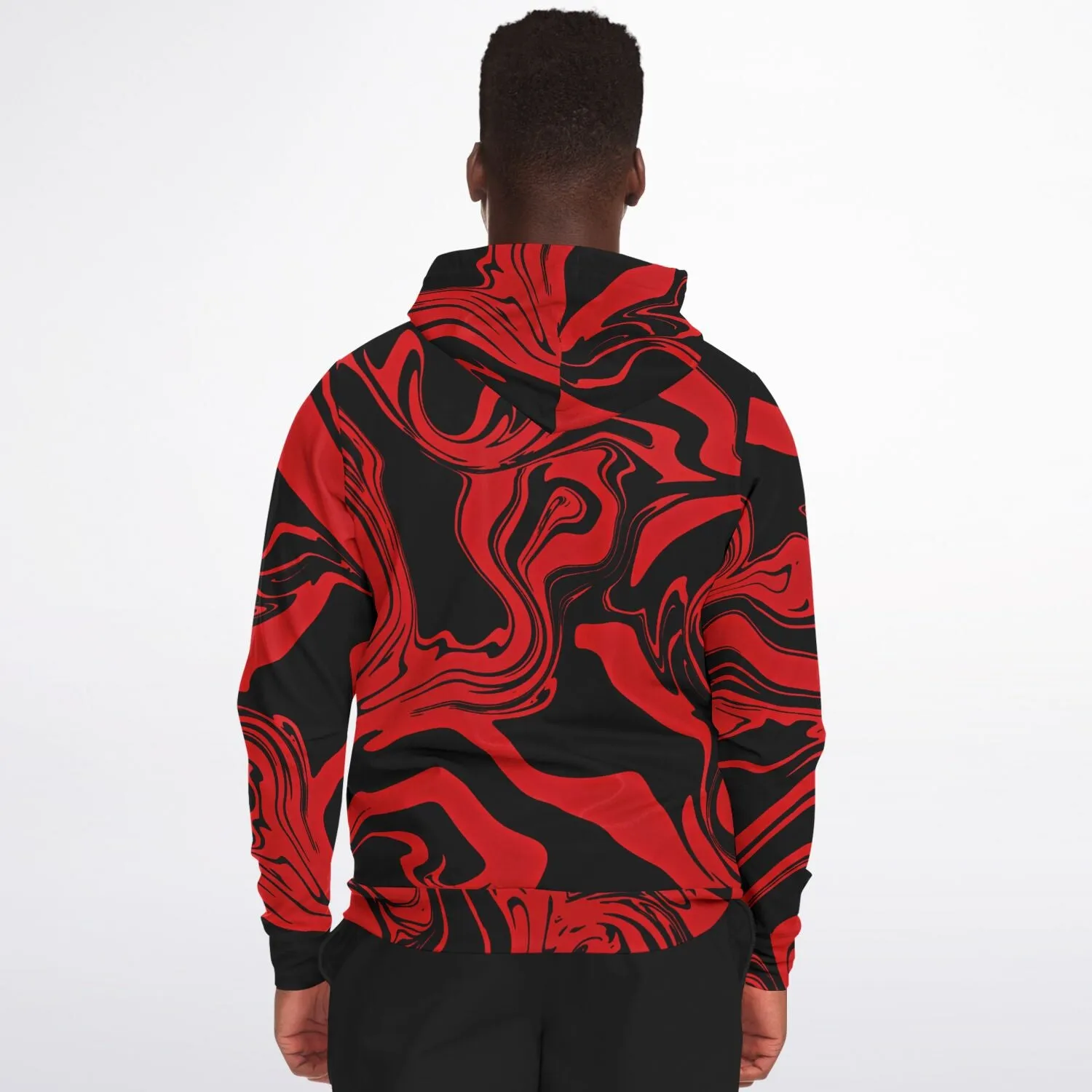 Red and Black Slime Oil Spill Zip-Up Hoodie