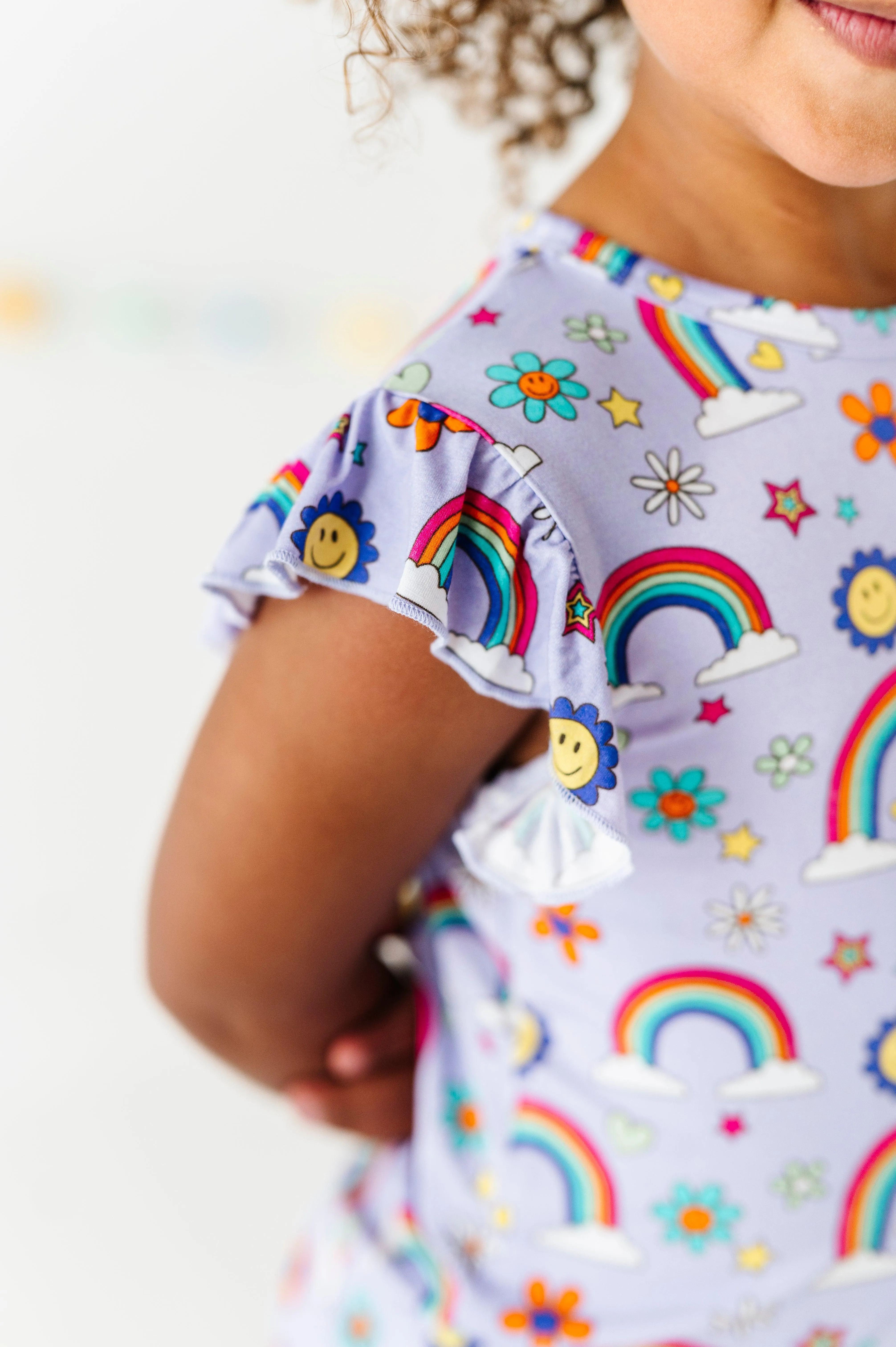 Retro Rainbow Kids Bamboo Pajamas