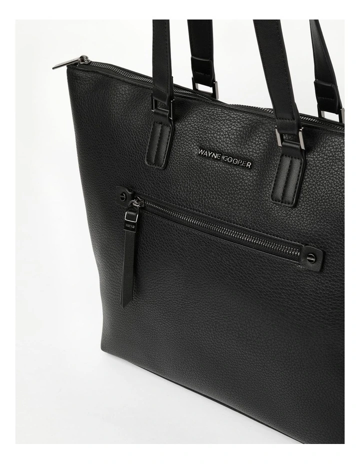 Rita Zip Top Tote Bag In Black