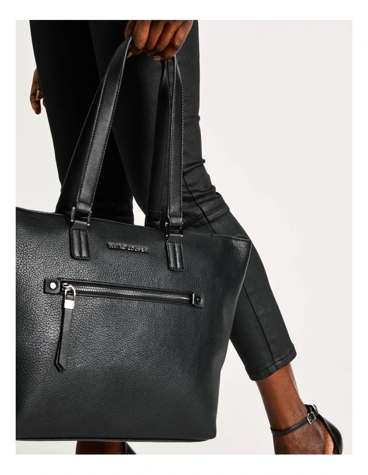 Rita Zip Top Tote Bag In Black