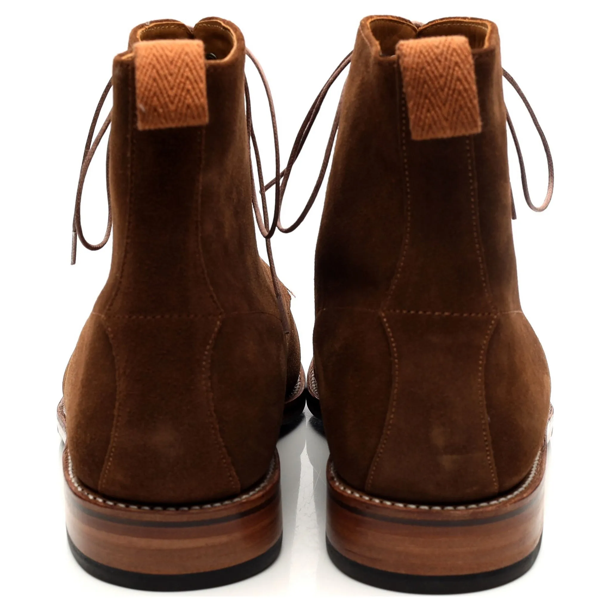 'Sawyer' Tan Brown Suede Apron Boots UK 10 G