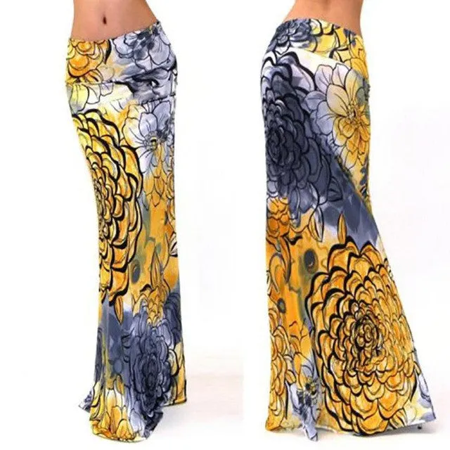 Skirts womens   Long Skirts Women High Waist long skirts for  Print maxi skirts womens faldas saia longa SM6