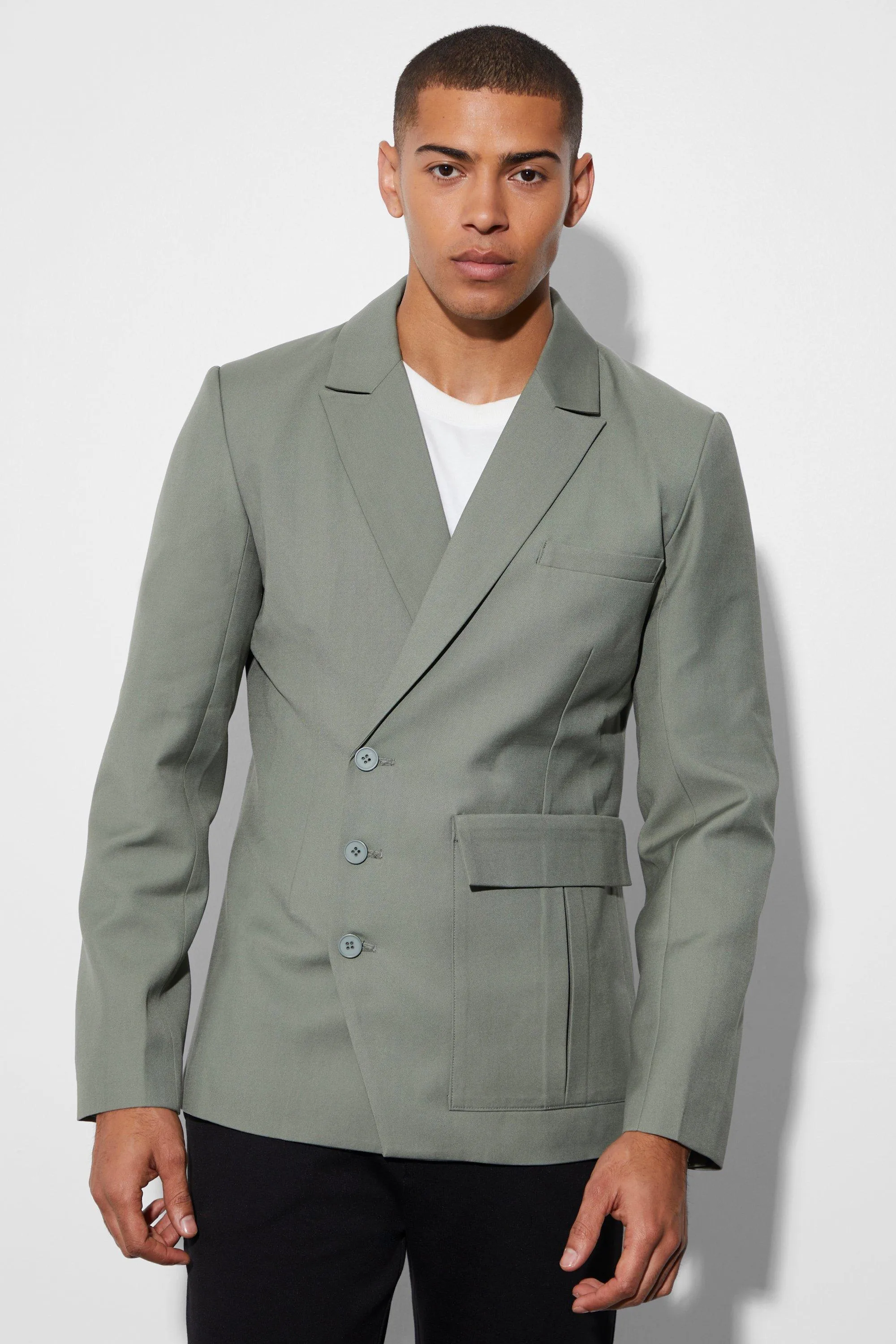 Slim Single Breasted Pocket Blazer